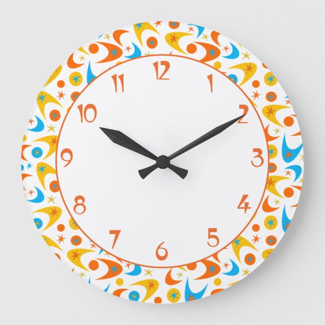 Relógio Grande Boomerangs Retro (Frente)