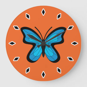 Relógio Grande Borboleta Azul