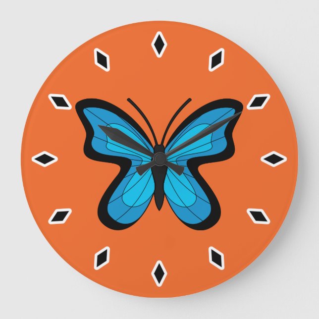 Relógio Grande Borboleta Azul (Frente)