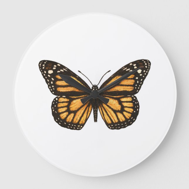 Relógio Grande Borboleta monarca (Frente)