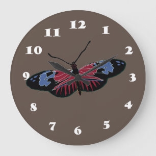Relógio Grande Borboleta Preta