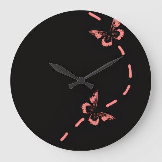 Relógio grande borboleta rosa