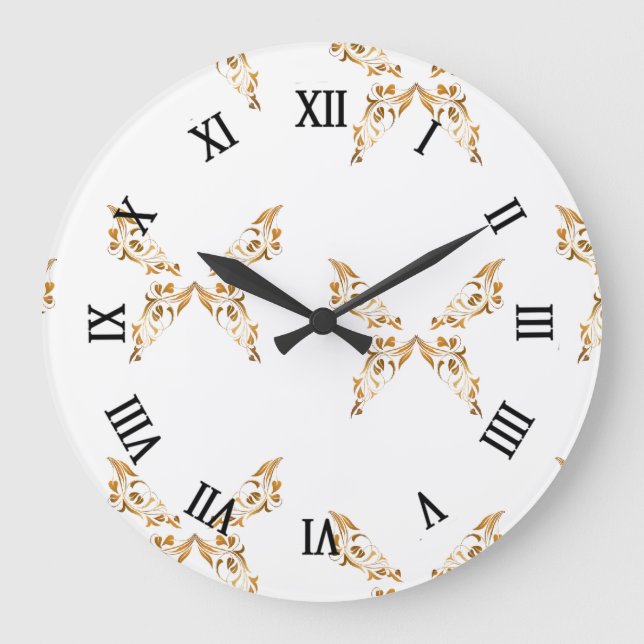 Relógio Grande Borboletas floreais (Frente)