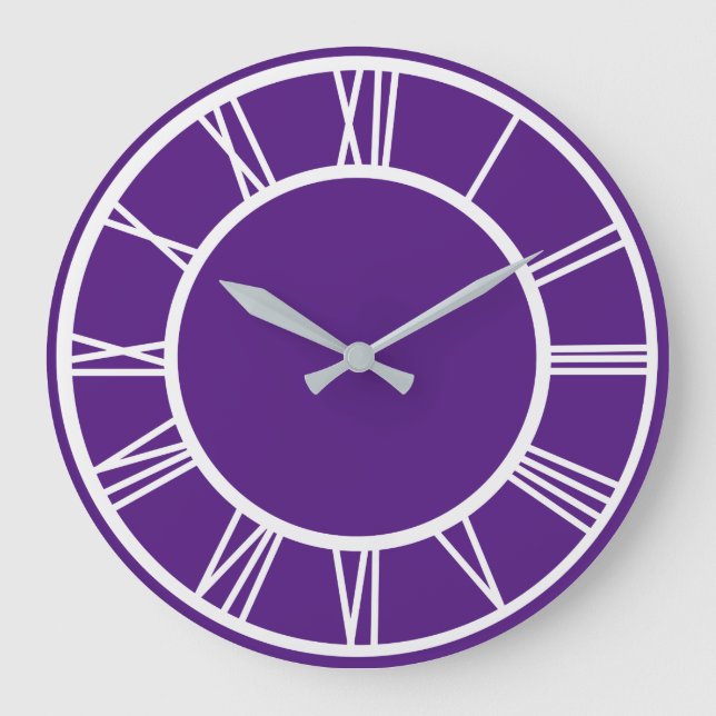 Relógio Grande Borda Real Roxo-Roxo-Roxo-Romano Branco (Frente)
