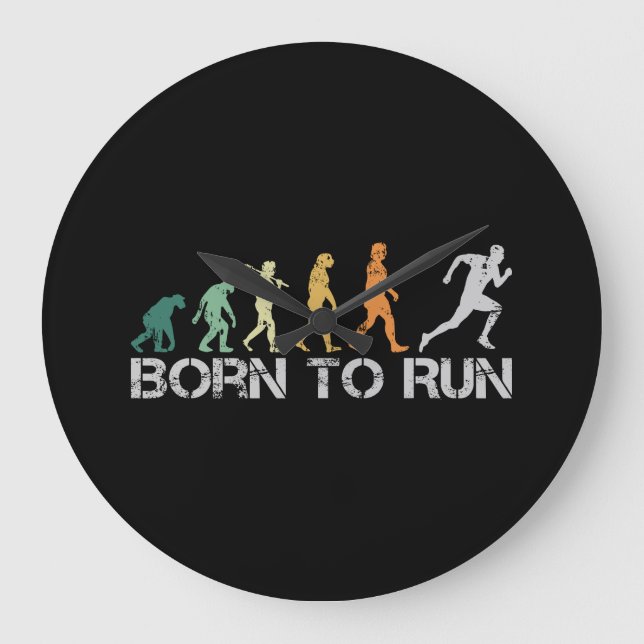 Relógio Grande Born to Run Running Runner Evolution Retro (Frente)