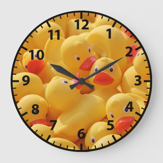 Relógio Grande Borracha Ducky Kid's Bathroom Wall Clock (Frente)