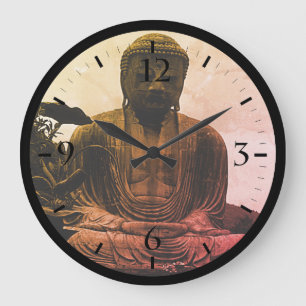 Relógio Grande Botão Buda do Excelente Kamakura do Japão Vintage