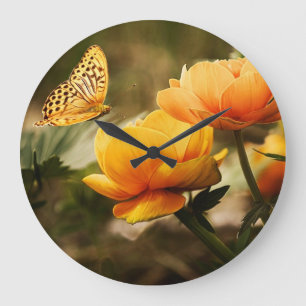 Relógio Grande Botterfly Art 32 Wall Clocks e Opções Numerais