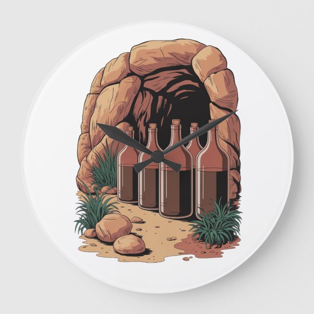 Relógio Grande Bottles At A Cave (Frente)