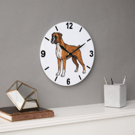 Relógio Grande Boxer Dog Wall Clock Cute Pet Home Decor