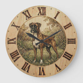 Relógio Grande Boxer Dog Wall Clock - Playful Pet Decor 