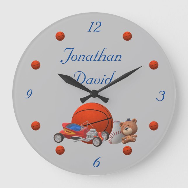 Relógio Grande Boy Toys Themed Acrylic Wall Clock (Frente)