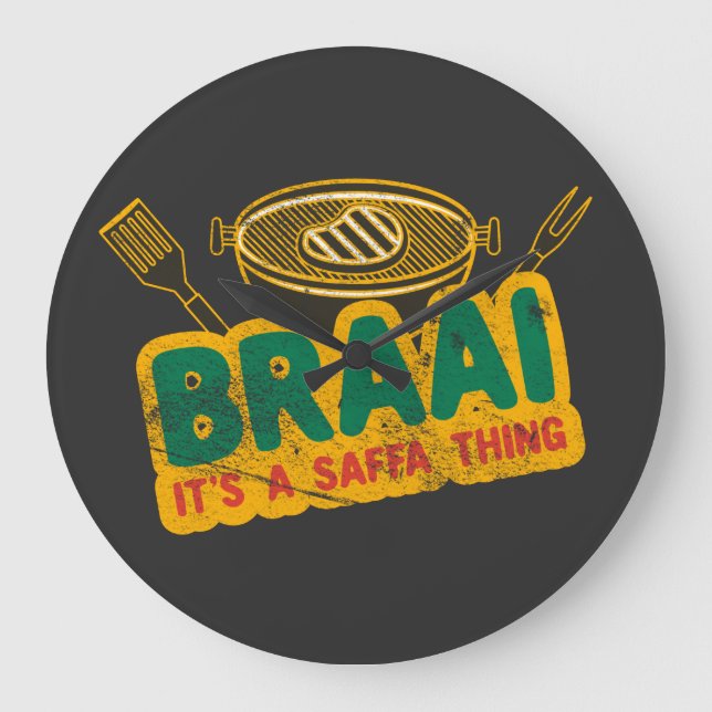 Relógio Grande Braai É uma coisa Saffa - Presente de CHURRASCO Su (Frente)