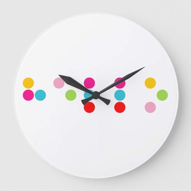 Relógio Grande Braille - idioma cego alfabeto letras saudáveis te (Frente)