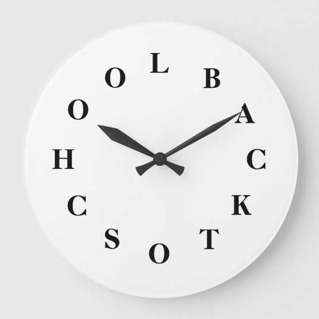 Relógio Grande Branco de volta pulso de disparo de parede da (Frente)