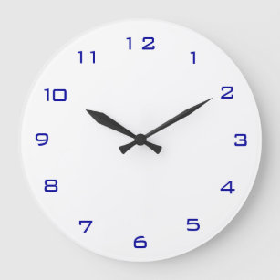 Relógio Grande Branco e Azul Comum> Relógios de cozinha simples