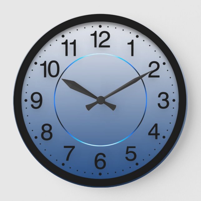 Relógio Grande Branco Ombre Marinho Azul do Minimalismo da Empres (Frente)