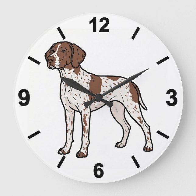 Relógio Grande Braque Francais Dog Wall Clock Pet Home Decor (Frente)
