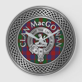 Relógio Grande Brasão da Clã MacGowan & Nó do Tartan