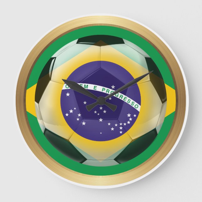 Relógio Grande Brasil / Brasil - Bola de Futebol (Frente)