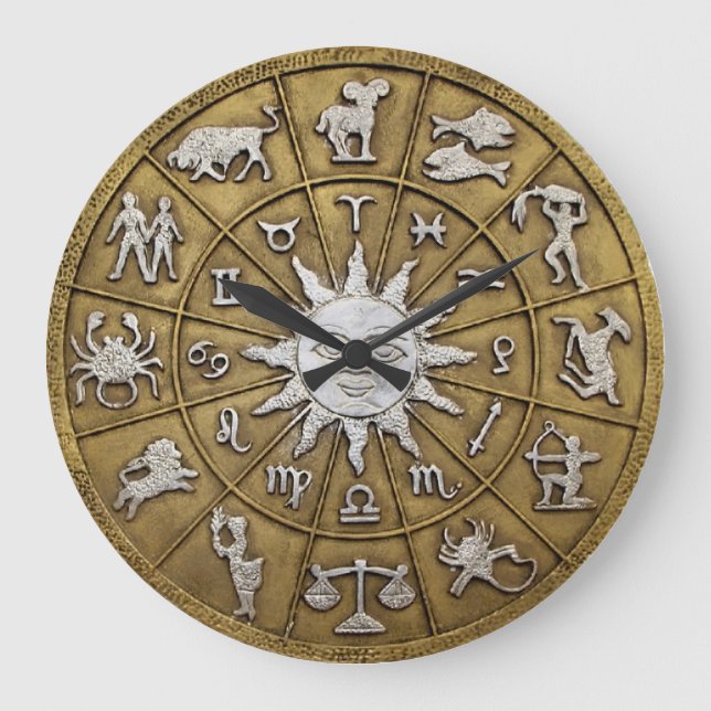 Relógio Grande Brass Zodiac Wheel (Frente)