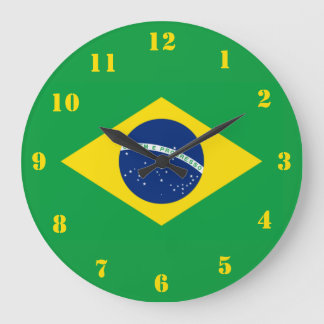 Relógio Grande Brazil Flag World Cup 2026 Football Brasil Soccer