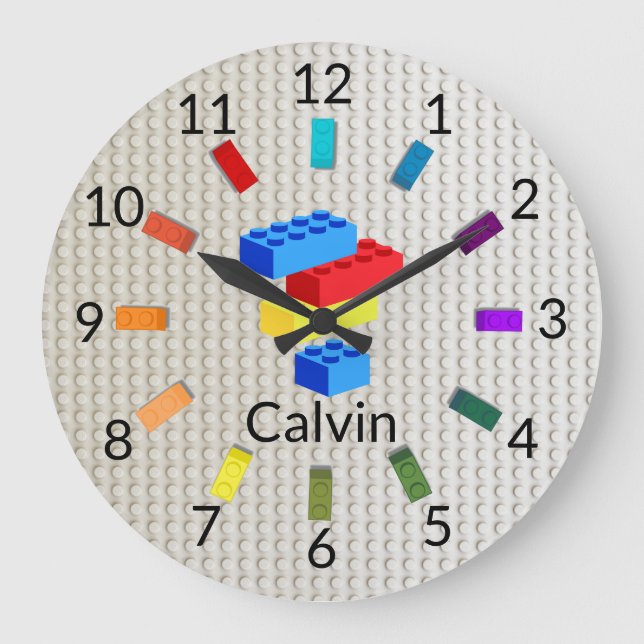 Relógio Grande Bricks Diversos Construindo Bricks - Sala para Cri (Frente)