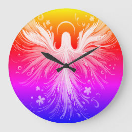 Relógio Grande Bright Colorful Angel Design on a Round Wall Clock