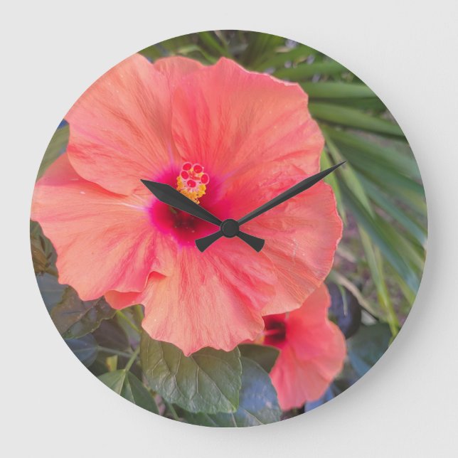 Relógio Grande Brilho de Hibisco (Frente)