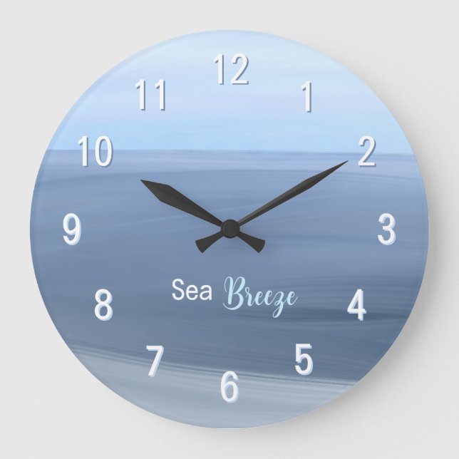 Relógio Grande Brisa Marítima – Oceano Azul Calmo (Frente)
