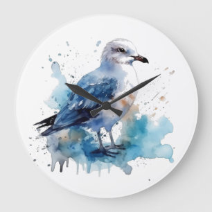 Relógio Grande Brisa Oceânica: Gaivota Aquarela