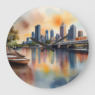 Relógio Grande Brisbane watercolor art