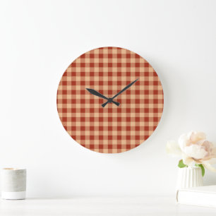 Relógio Grande Brown Checkered Gingham Pattern