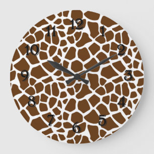 Relógio Grande Brown Giraffe Impressão