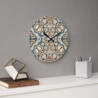 Brown Ochre Teal Blue Hip Bohemian Art