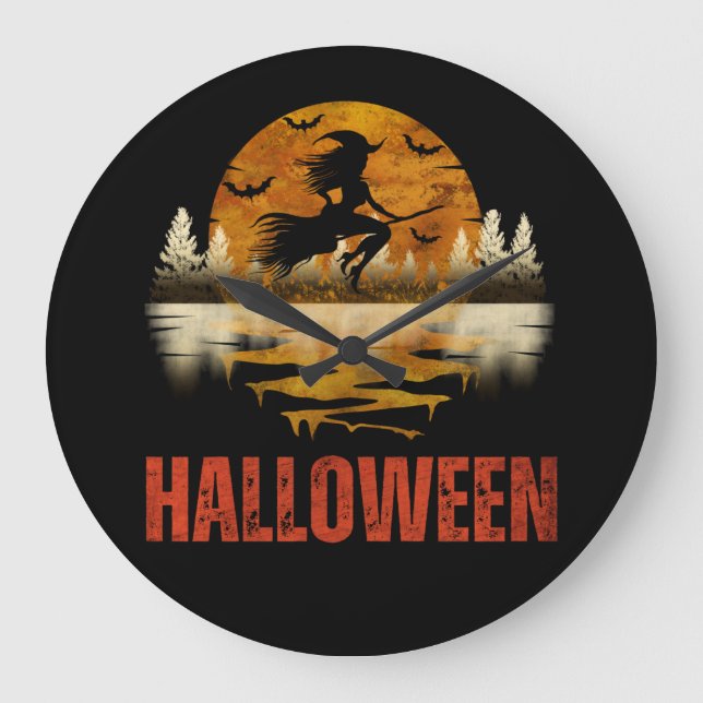 RELÓGIO GRANDE BRUXA DA NOITE DE HALLOWEEN (Frente)