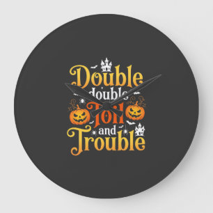 Relógio Grande Bruxa do Halloween Duplo Duplo Trabalho e Problema
