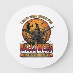 Relógio Grande Bruxa Voadora da Casa Assombrada de Halloween Desd