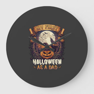 Relógio Grande Bruxas Penduradas Halloween Bruxa Voadora Casa Ass