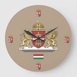 Relógio Grande Budapest Hungary Crest Wall Clock