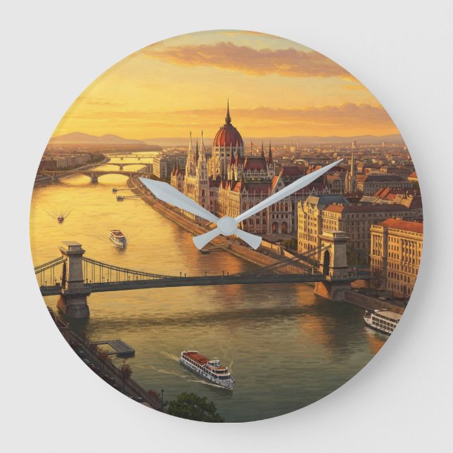 Relógio Grande Budapest Hungria Parlamento Building Viagem (Frente)