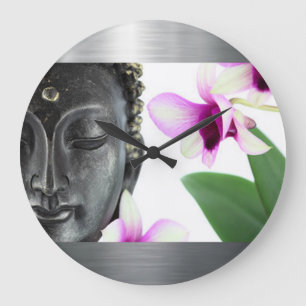 Relógio Grande Buddha de prata