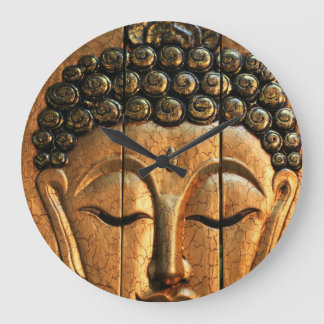 Relógio Grande Buddha metálico Dourado