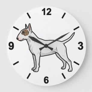 Relógio Grande Bull Terrier Dog Wall Clock Modern Pet Decor