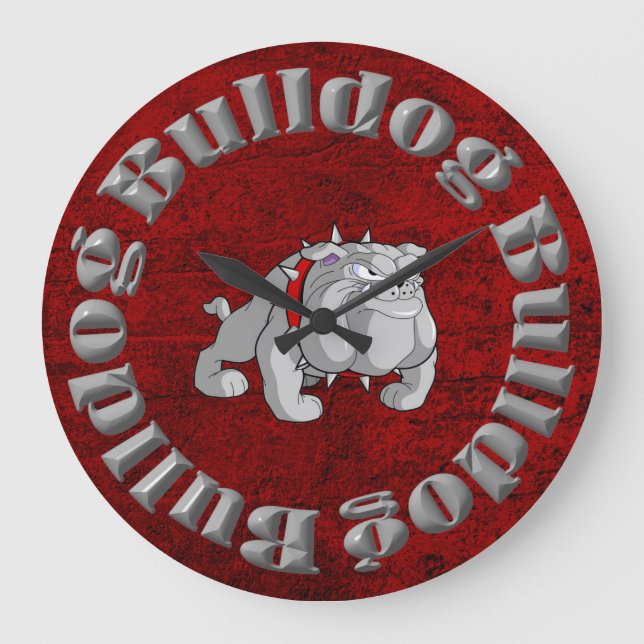 RELÓGIO GRANDE BULLDOG CINZA CARTOON CLOCK (Frente)