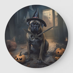 Relógio Grande Bullmastiff Pumpkins Halloween Scary