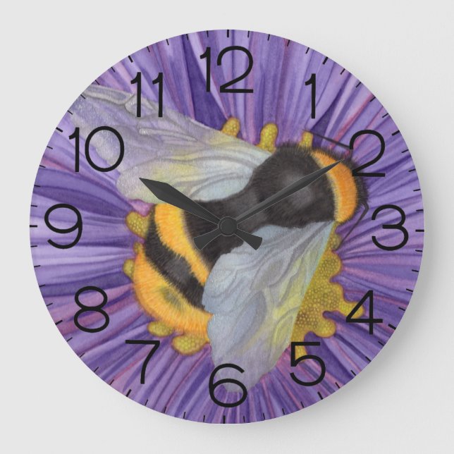 Relógio Grande Bumble Bee Wall Clock Honey Bee Aster (Frente)