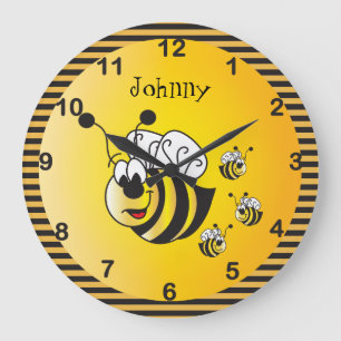 Relógio Grande Bumble 🐝 Bonito Adorável com Ouro Amarelo