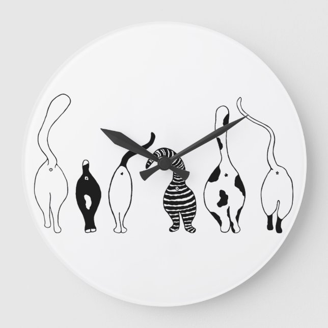 Relógio Grande Bumbuns de gatos (Frente)