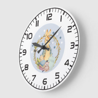 Relógio Grande Bunny Rabbit Wall Clock 